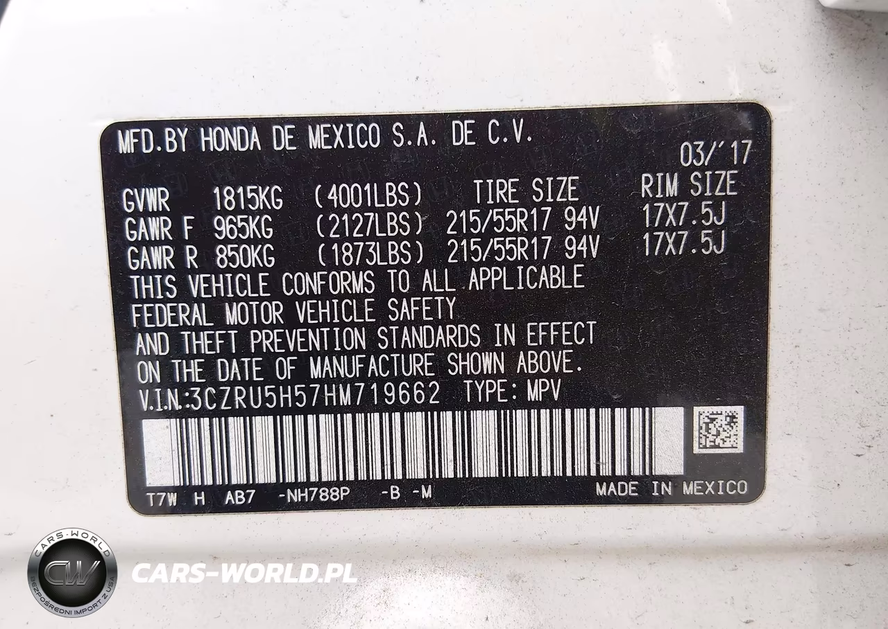 2017 Honda Hr-V Ex VIN:3CZRU5H57HM719662 - 9