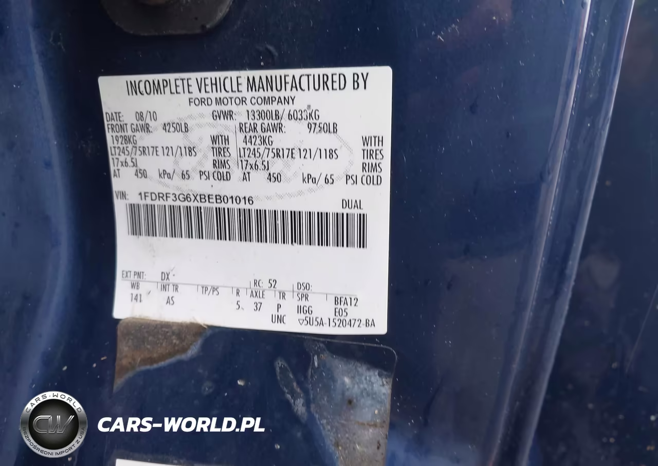 2011 Ford F-350 Chassis Xl VIN:1FDRF3G6XBEB01016 - 9