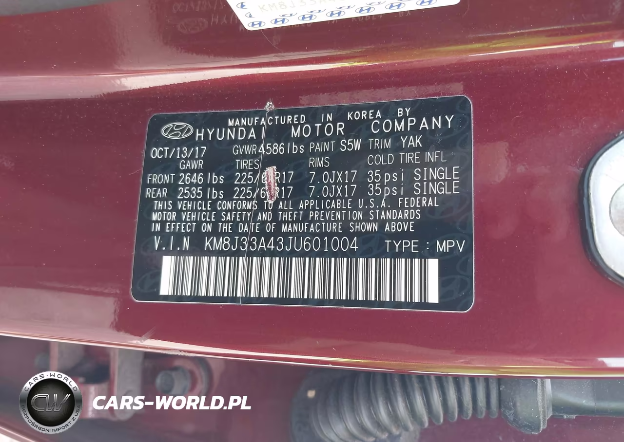 2018 Hyundai Tucson Sel VIN:KM8J33A43JU601004 - 9