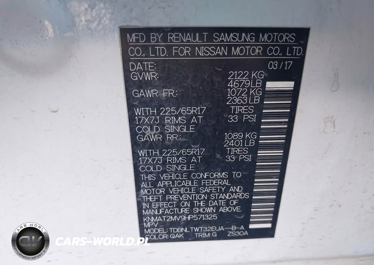 2017 Nissan Rogue Sv VIN:KNMAT2MV9HP571325 - 9