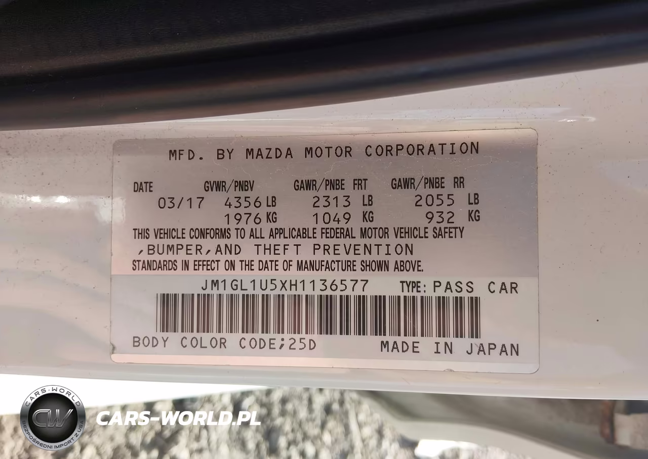2017 Mazda Mazda6 Sport VIN:JM1GL1U5XH1136577 - 9