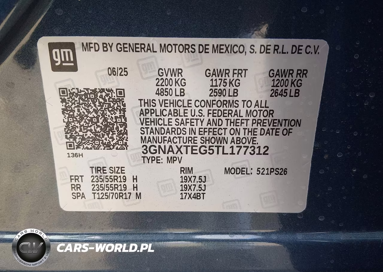 2026 Chevrolet Equinox Awd Rs VIN:3GNAXTEG5TL177312 - 9