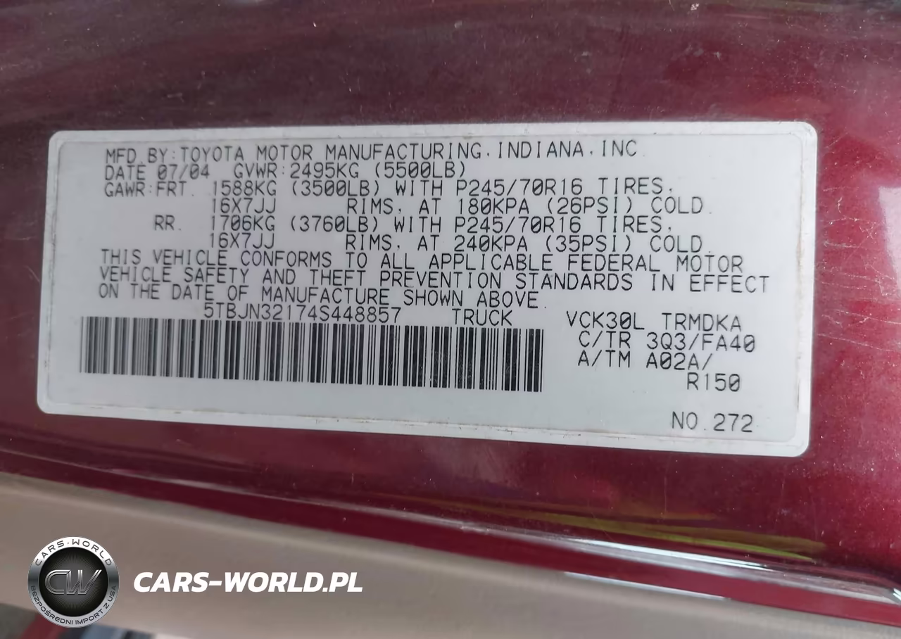 2004 Toyota Tundra VIN:5TBJN32174S448857 - 9