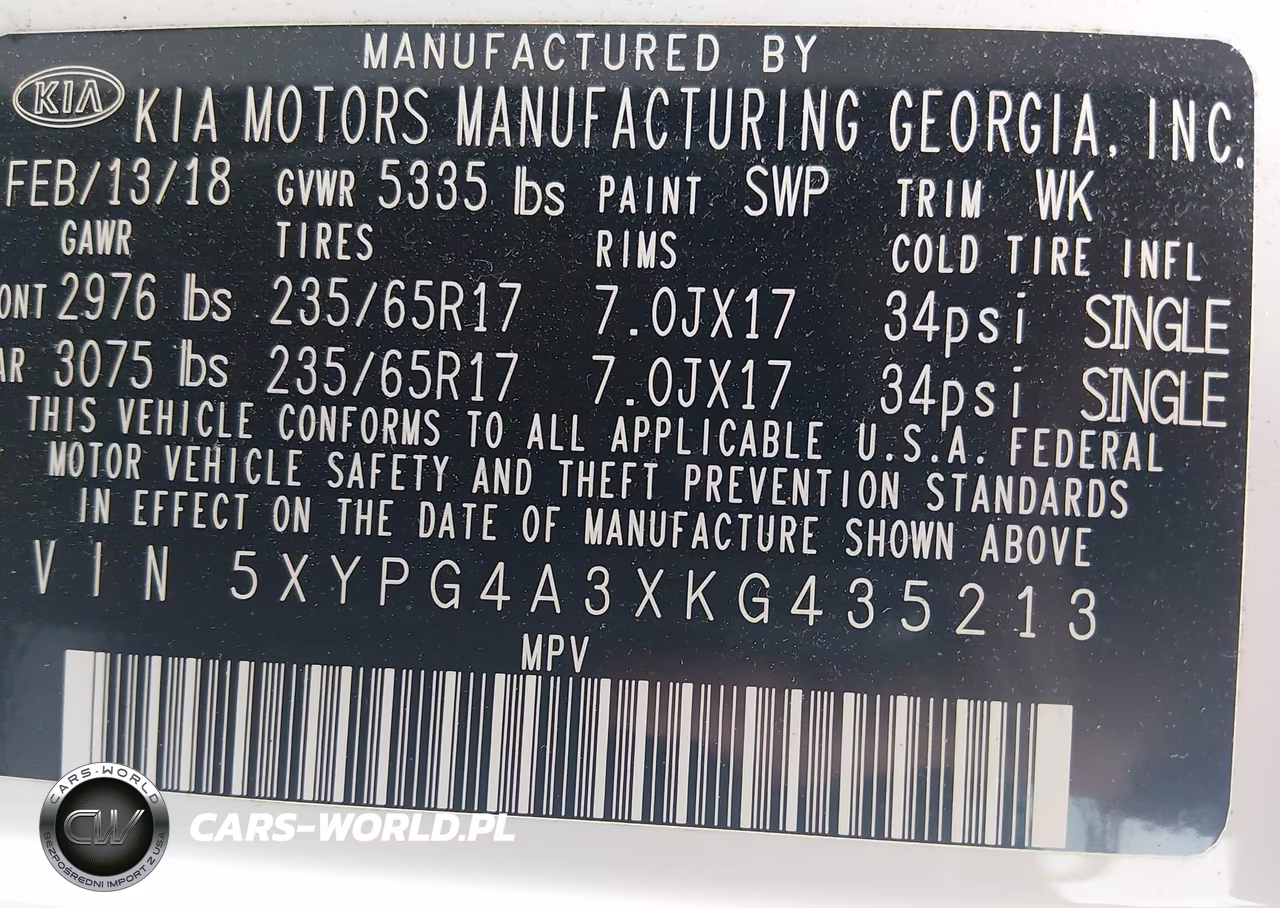 2019 Kia Sorento 2.4L Lx VIN:5XYPG4A3XKG435213 - 9