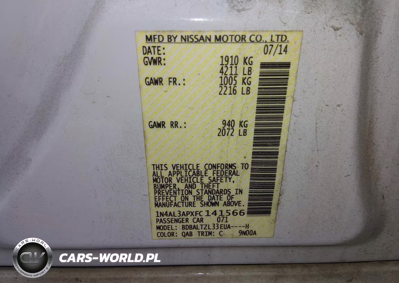2015 Nissan Altima 2.5 Sl VIN:1N4AL3APXFC141566 - 9