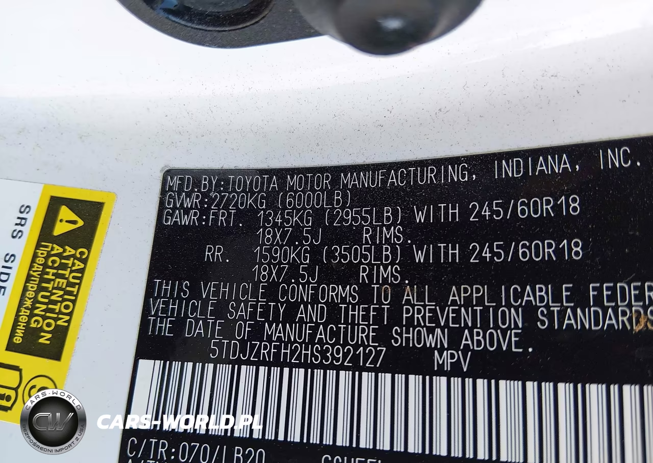 2017 Toyota Highlander Xle VIN:5TDJZRFH2HS392127 - 9