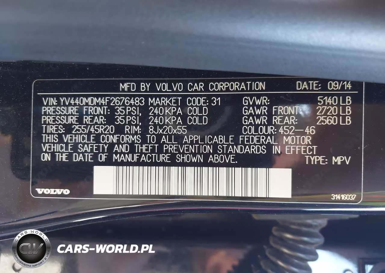 2015 Volvo Xc60 T5 Platinum VIN:YV440MDM4F2676483 - 9