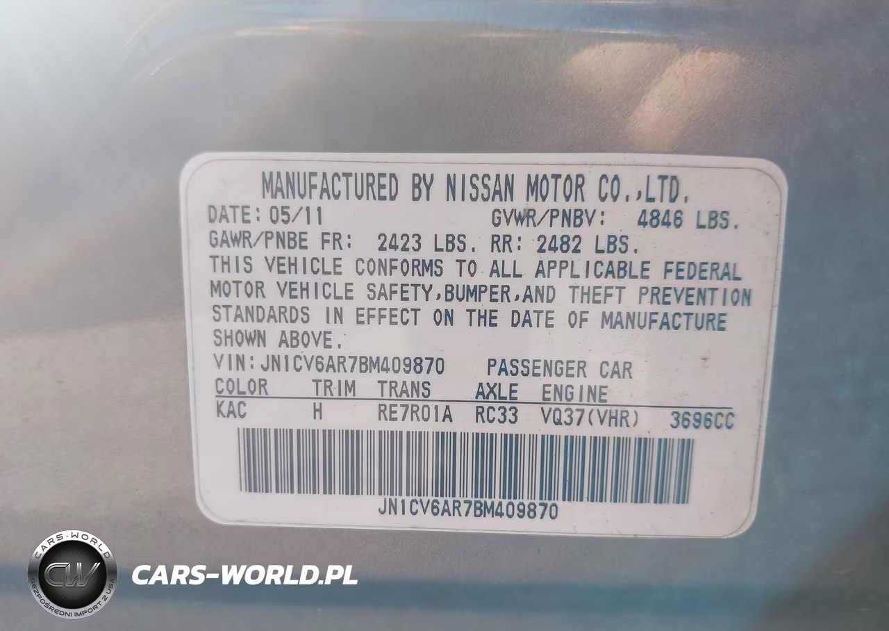 2011 Infiniti G37X VIN:JN1CV6AR7BM409870 - 9