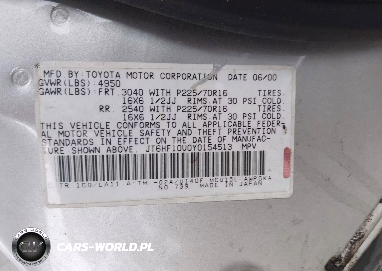 2000 Lexus Rx 300 VIN:JT6HF10U0Y0154513 - 9