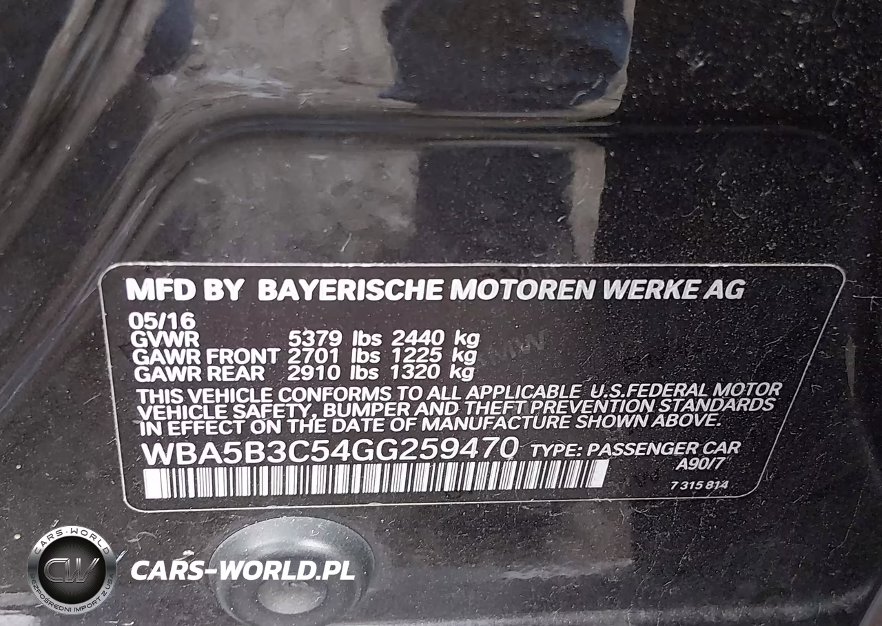 2016 BMW 5 Series 535I xDrive VIN:WBA5B3C54GG259470 - 9