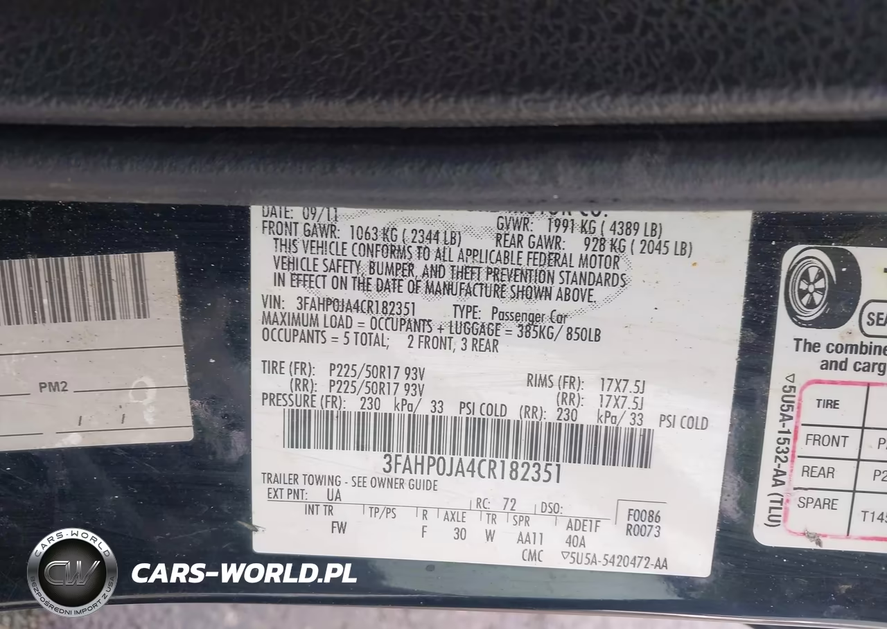 2012 Ford Fusion Sel VIN:3FAHP0JA4CR182351 - 9