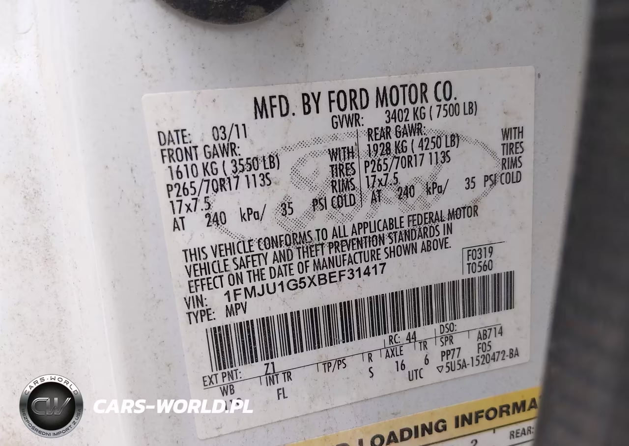 2011 Ford Expedition Xl VIN:1FMJU1G5XBEF31417 - 9