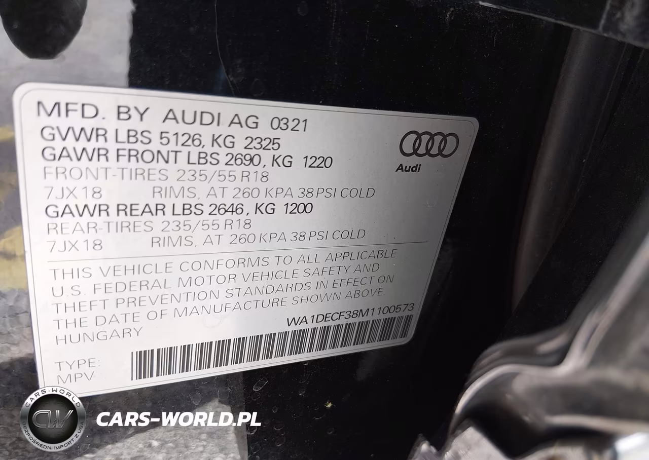 2021 Audi Q3 Premium 45 Tfsi S Line Quattro Tiptronic VIN:WA1DECF38M1100573 - 9