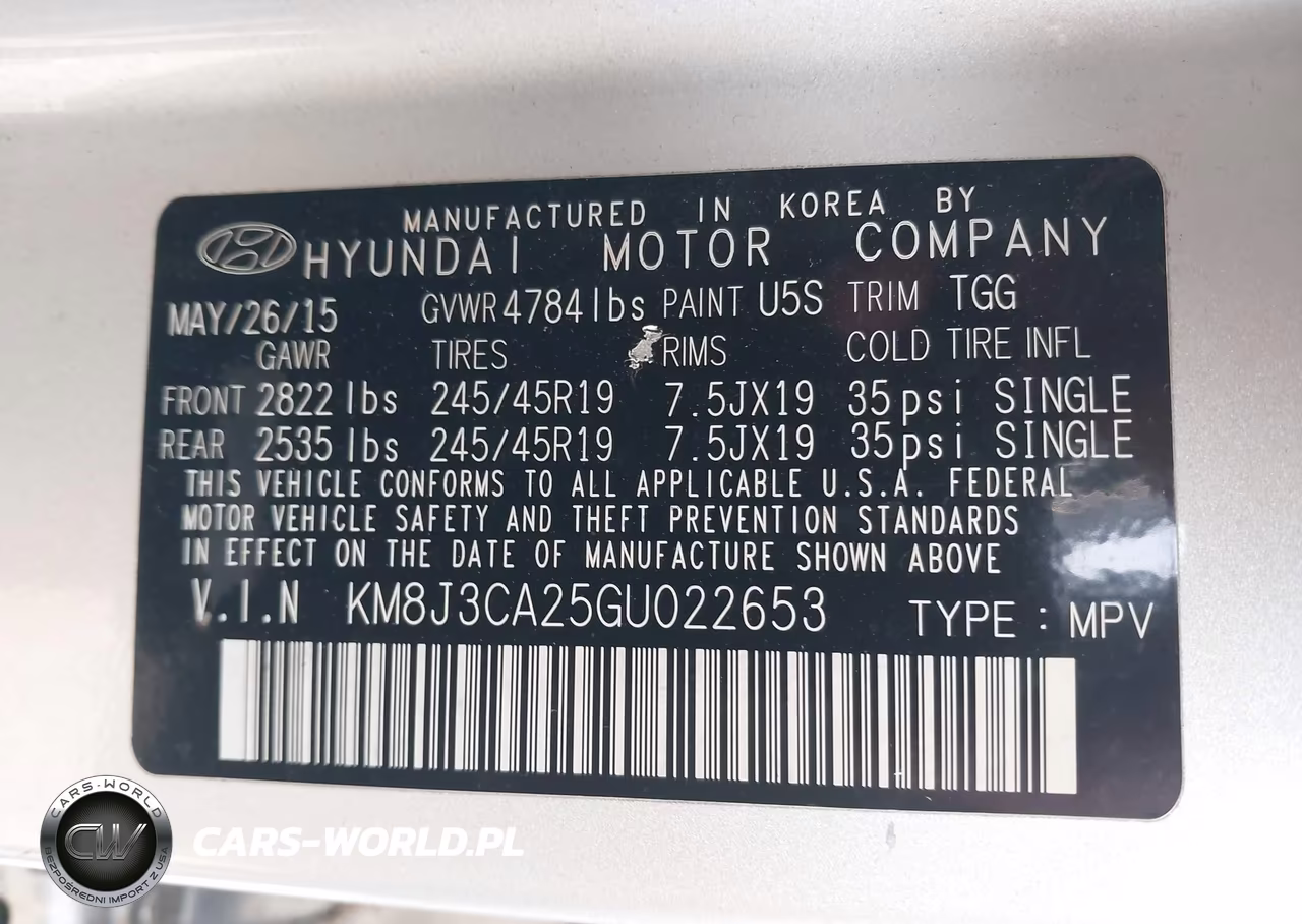 2016 Hyundai Tucson Sport VIN:KM8J3CA25GU022653 - 9