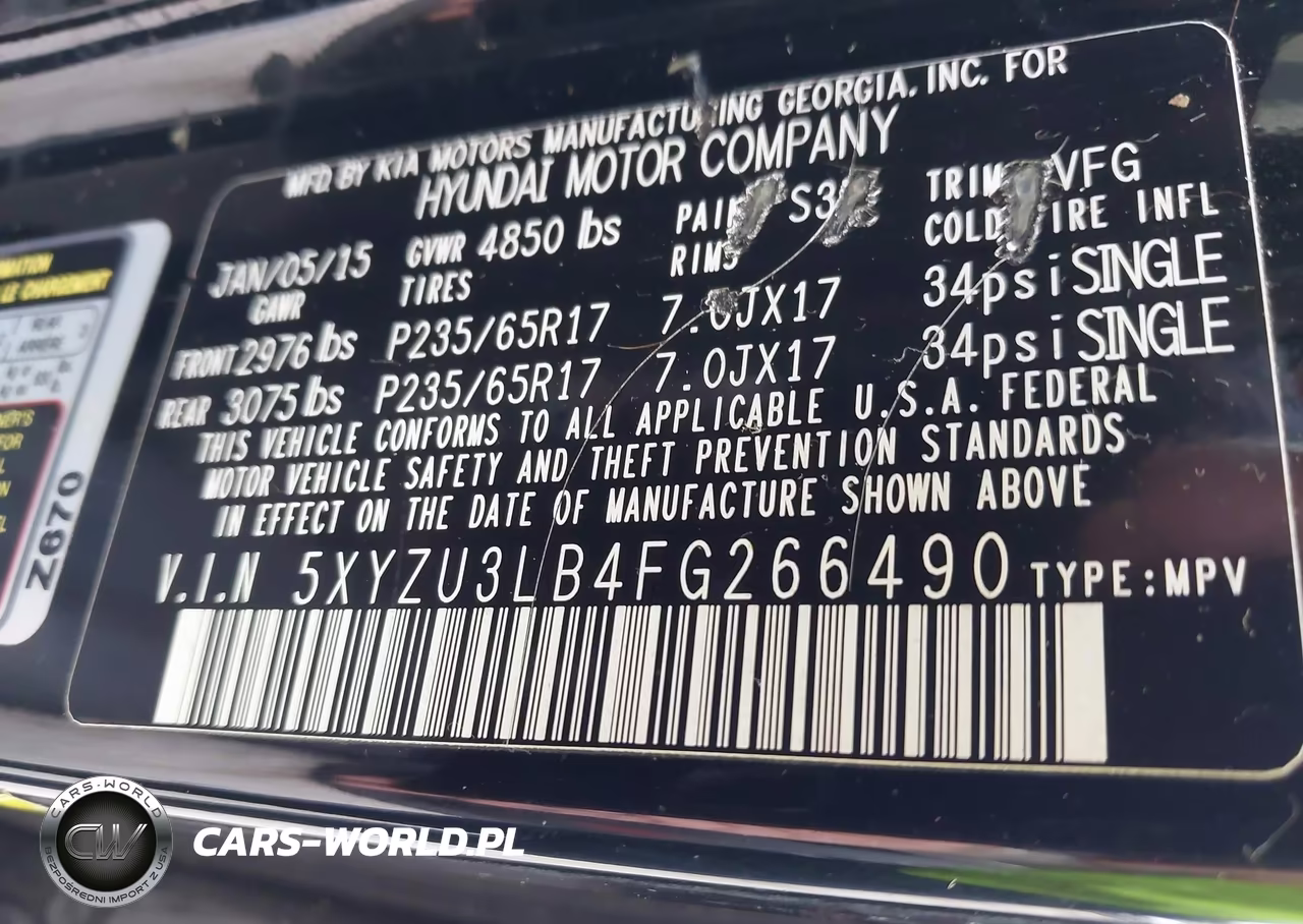 2015 Hyundai Santa Fe Sport 2.4L (A6) VIN:5XYZU3LB4FG266490 - 9