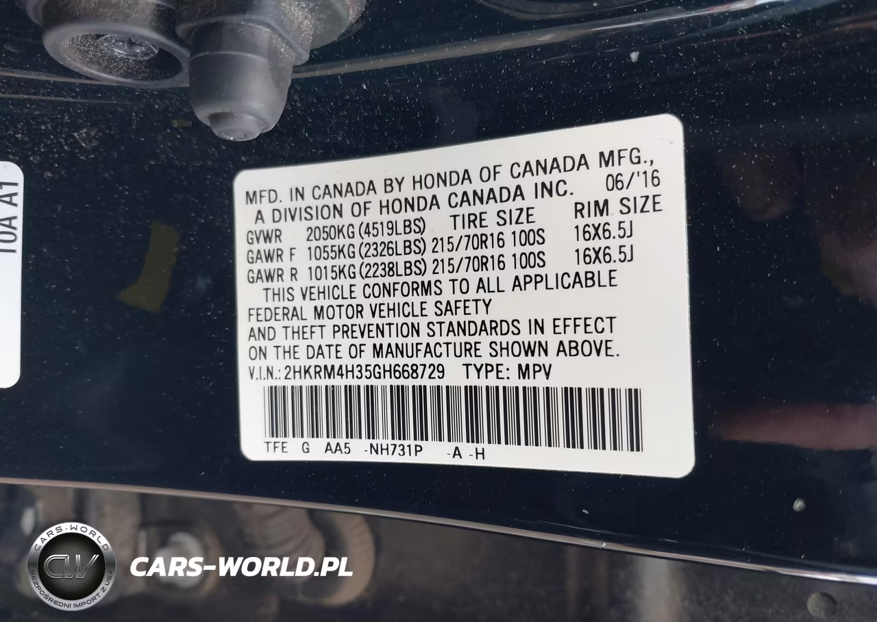 2016 Honda Cr-V Lx VIN:2HKRM4H35GH668729 - 9
