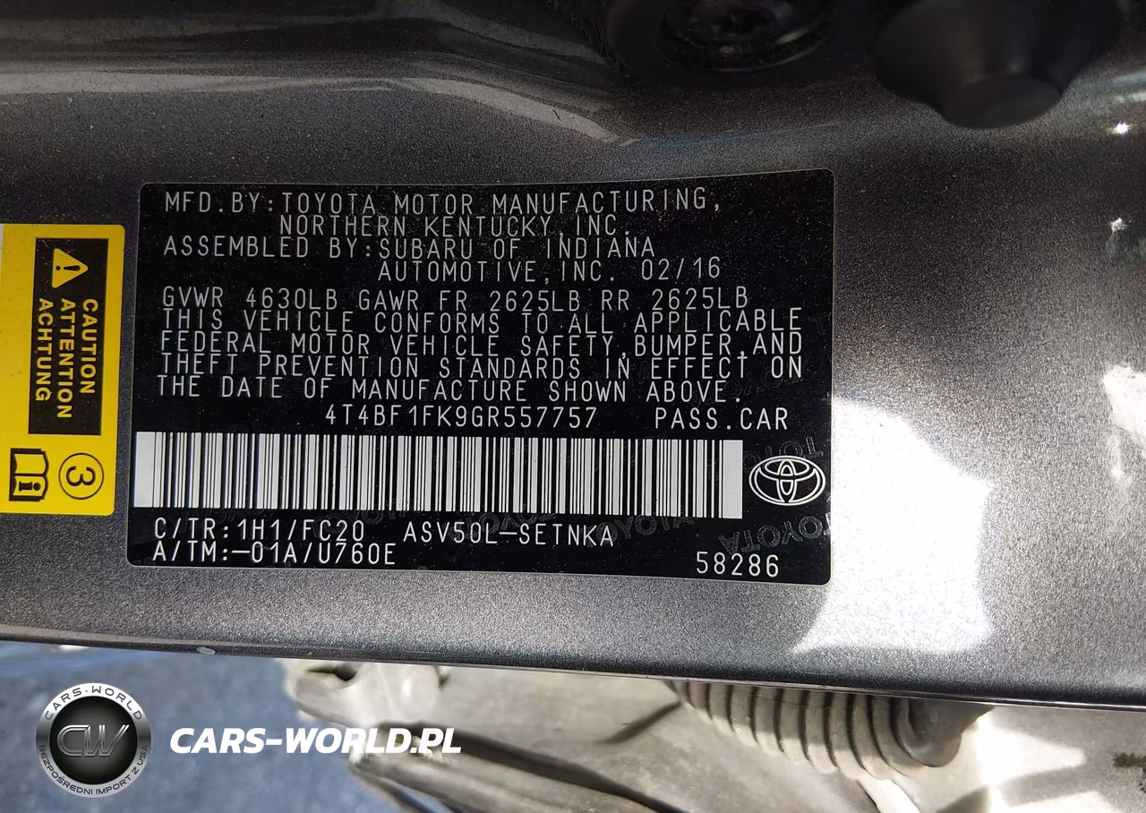 2016 Toyota Camry Le VIN:4T4BF1FK9GR557757 - 9