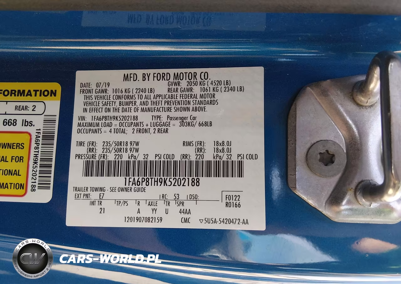 2019 Ford Mustang Ecoboost VIN:1FA6P8TH9K5202188 - 9