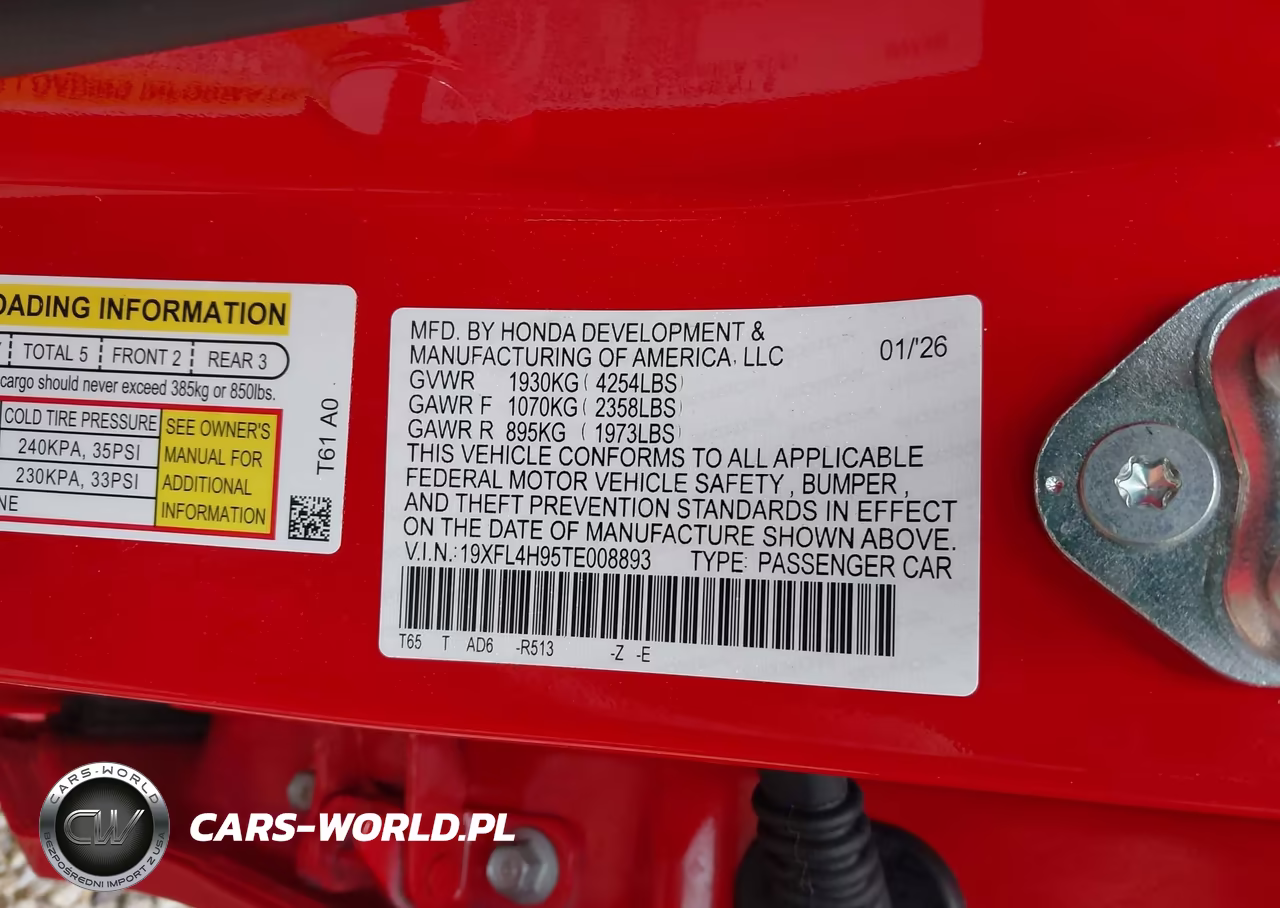 2026 Honda Civic Hybrid Sport Touring VIN:19XFL4H95TE008893 - 9