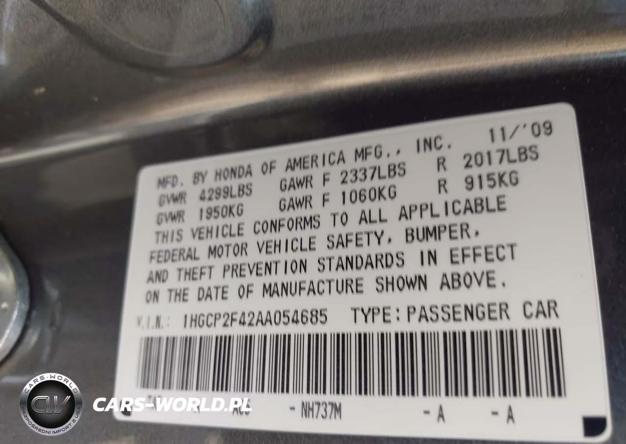 2010 Honda Accord 2.4 Lx-P VIN:1HGCP2F42AA054685 - 9