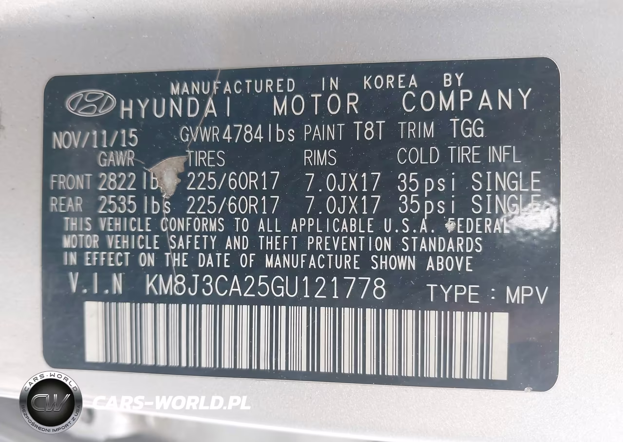 2016 Hyundai Tucson Eco VIN:KM8J3CA25GU121778 - 9