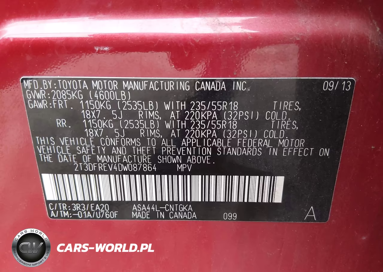 2013 Toyota Rav4 Limited VIN:2T3DFREV4DW087864 - 9