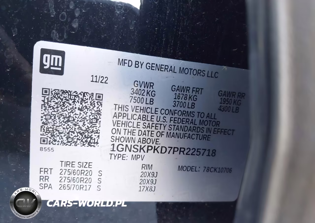 2023 Chevrolet Tahoe 4Wd Z71 VIN:1GNSKPKD7PR225718 - 9