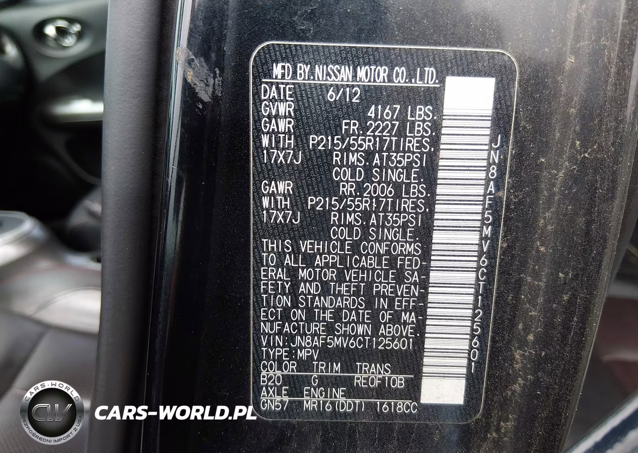 2012 Nissan Juke Sl VIN:JN8AF5MV6CT125601 - 9