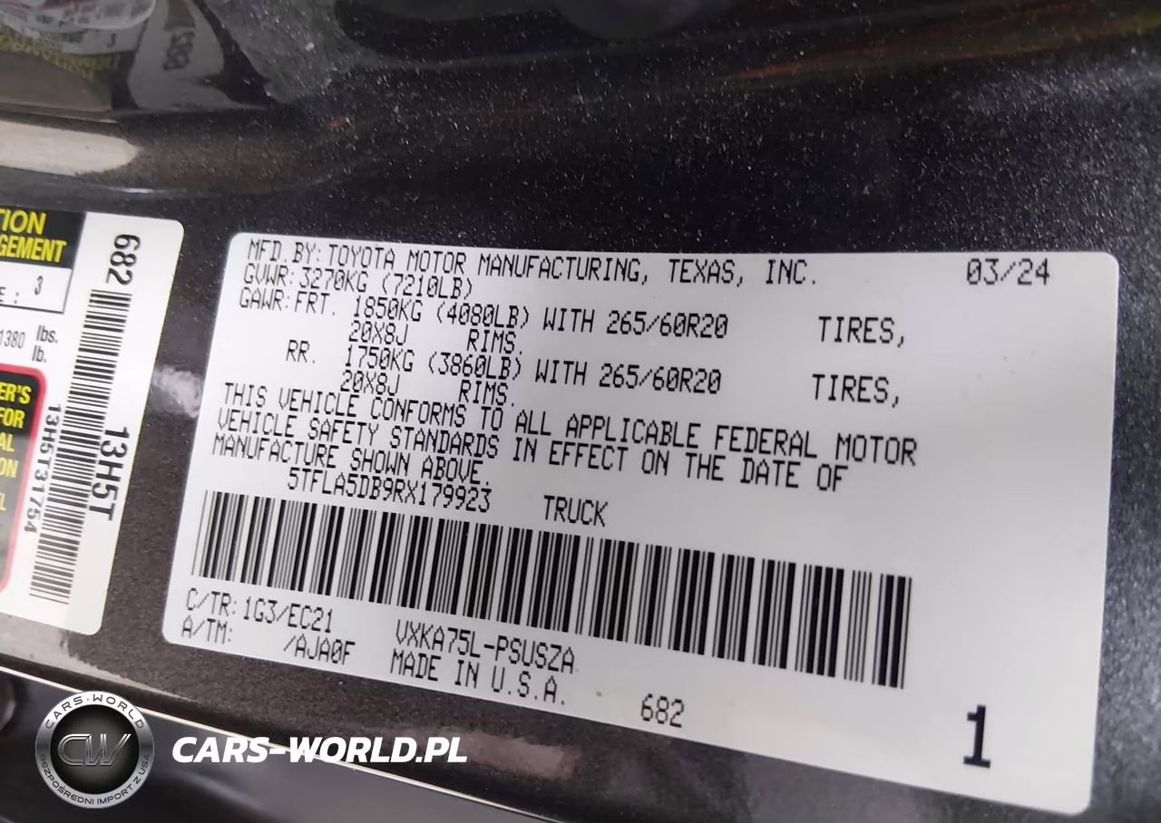 2024 Toyota Tundra Sr5 VIN:5TFLA5DB9RX179923 - 9