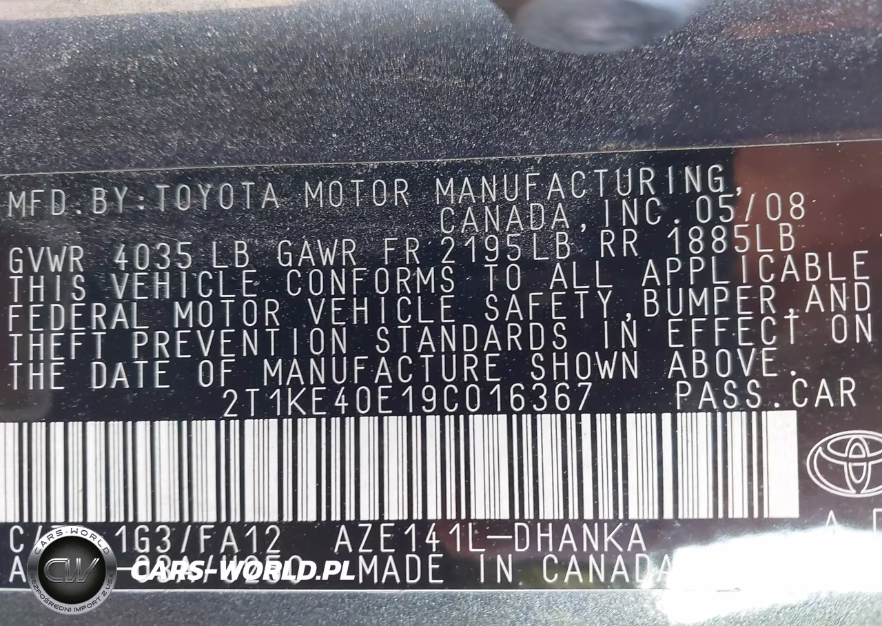 2009 Toyota Matrix S VIN:2T1KE40E19C016367 - 9