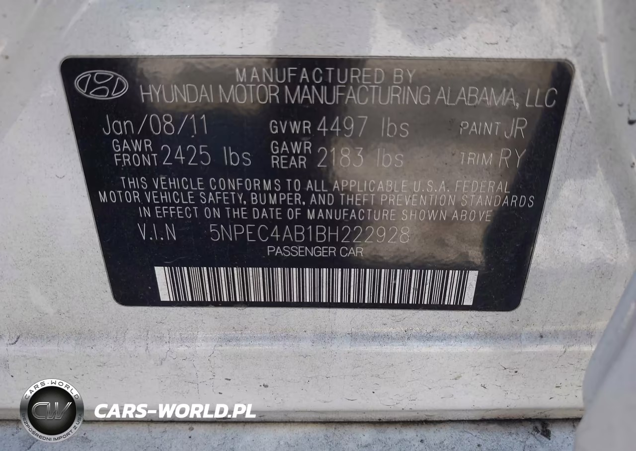 2011 Hyundai Sonata Se 2.0T VIN:5NPEC4AB1BH222928 - 9