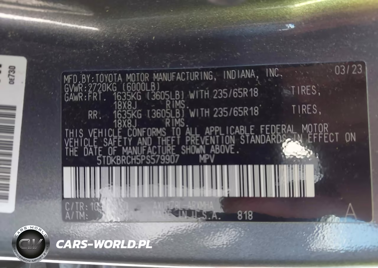 2023 Toyota Highlander Hybrid Xle VIN:5TDKBRCH5PS579907 - 9