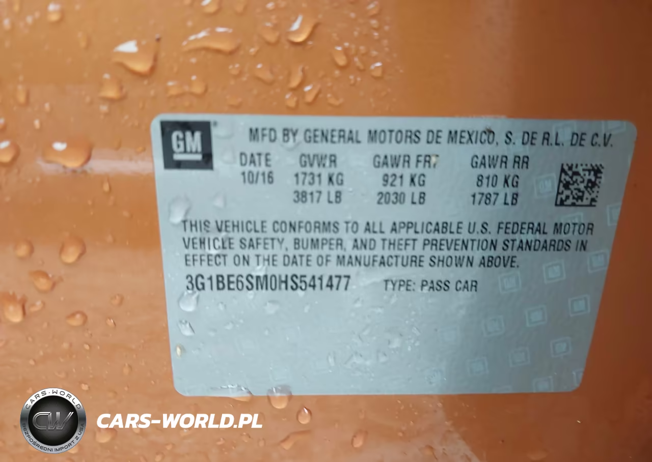 2017 Chevrolet Cruze Lt Auto VIN:3G1BE6SM0HS541477 - 9