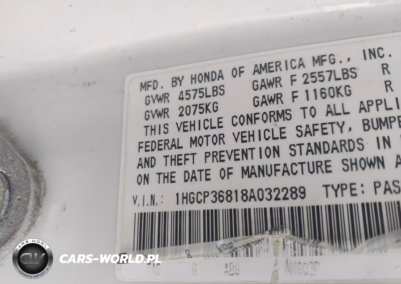 2008 Honda Accord 3.5 Ex-L VIN:1HGCP36818A032289 - 9