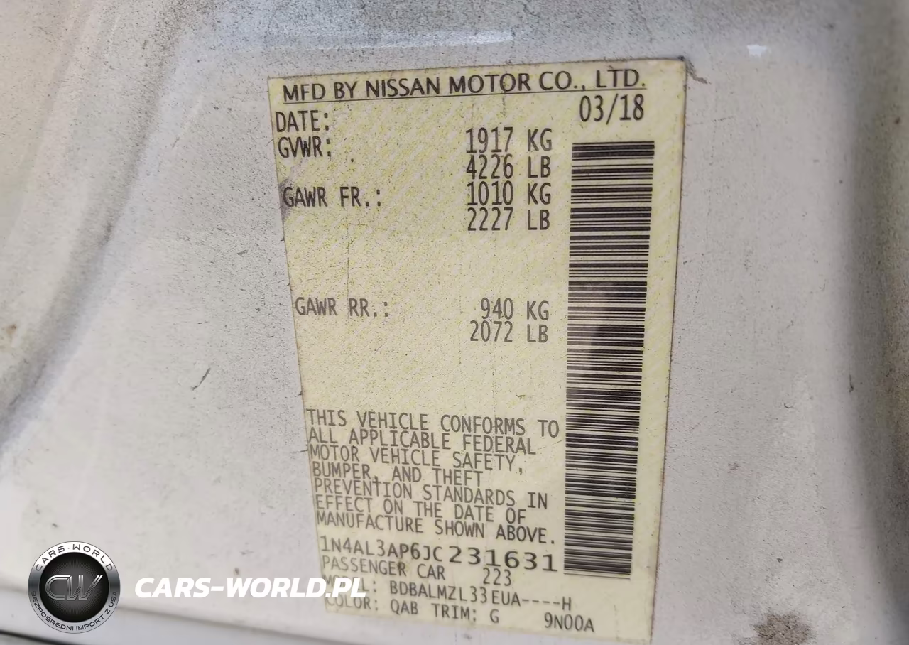2018 Nissan Altima 2.5 Sv VIN:1N4AL3AP6JC231631 - 9