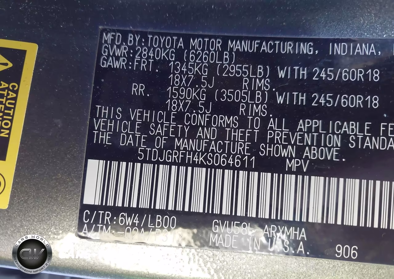 2019 Toyota Highlander Hybrid Xle VIN:5TDJGRFH4KS064611 - 9