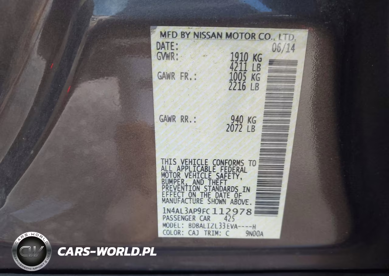 2015 Nissan Altima 2.5 Sv VIN:1N4AL3AP9FC112978 - 9