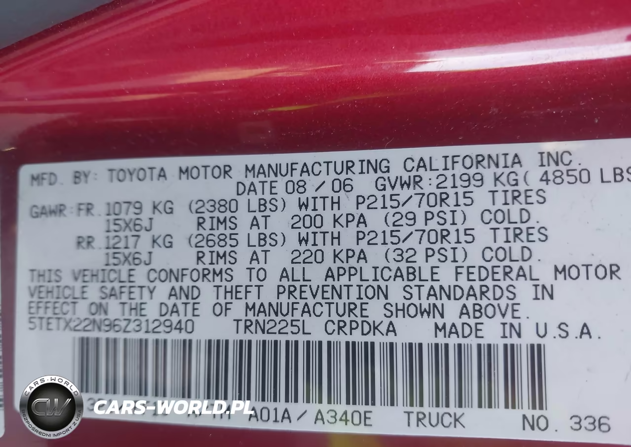2006 Toyota Tacoma VIN:5TETX22N96Z312940 - 9