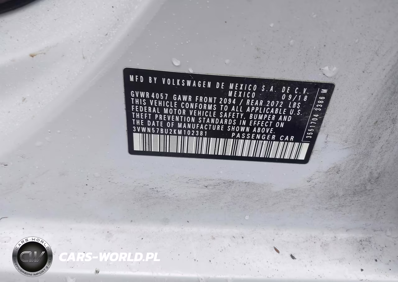 2019 Volkswagen Jetta 1.4T S VIN:3VWN57BU2KM102381 - 9
