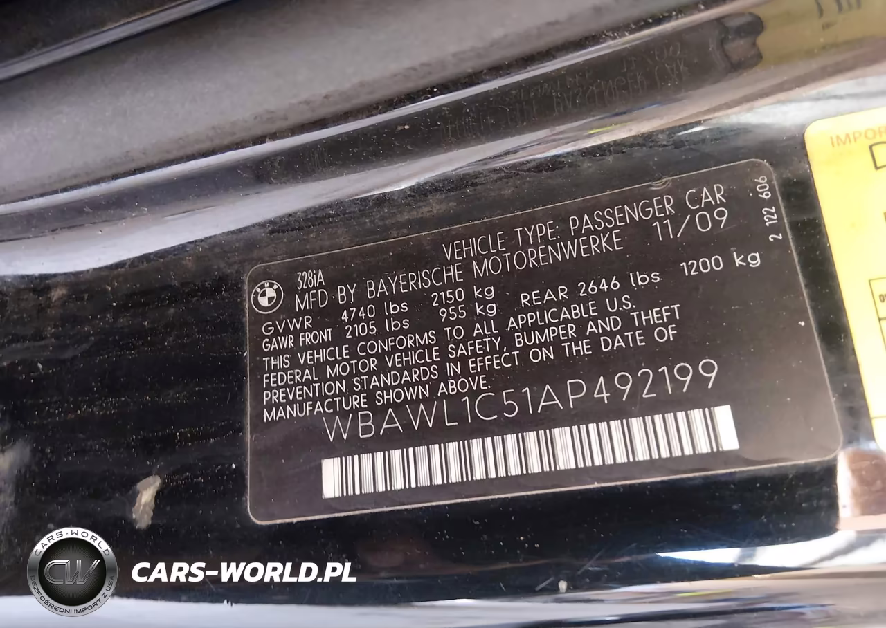 2010 BMW 328I VIN:WBAWL1C51AP492199 - 9