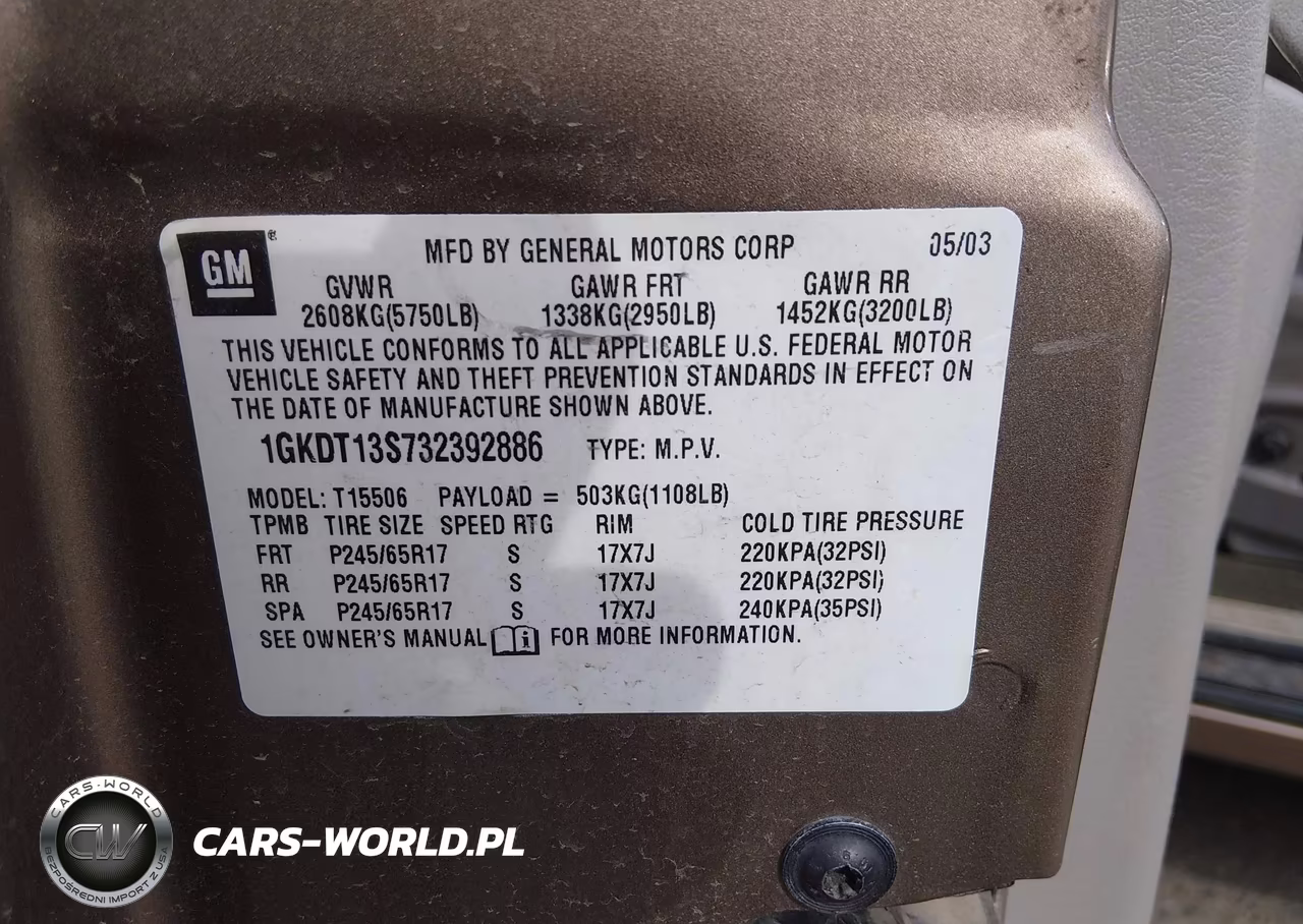 2003 GMC Envoy Sle VIN:1GKDT13S732392886 - 9