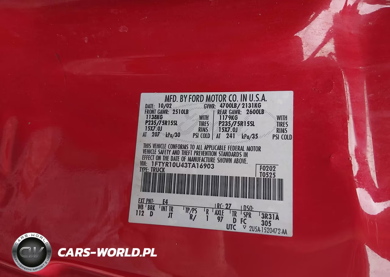 2003 Ford Ranger Edge-Xl-Xlt VIN:1FTYR10U43TA16903 - 9