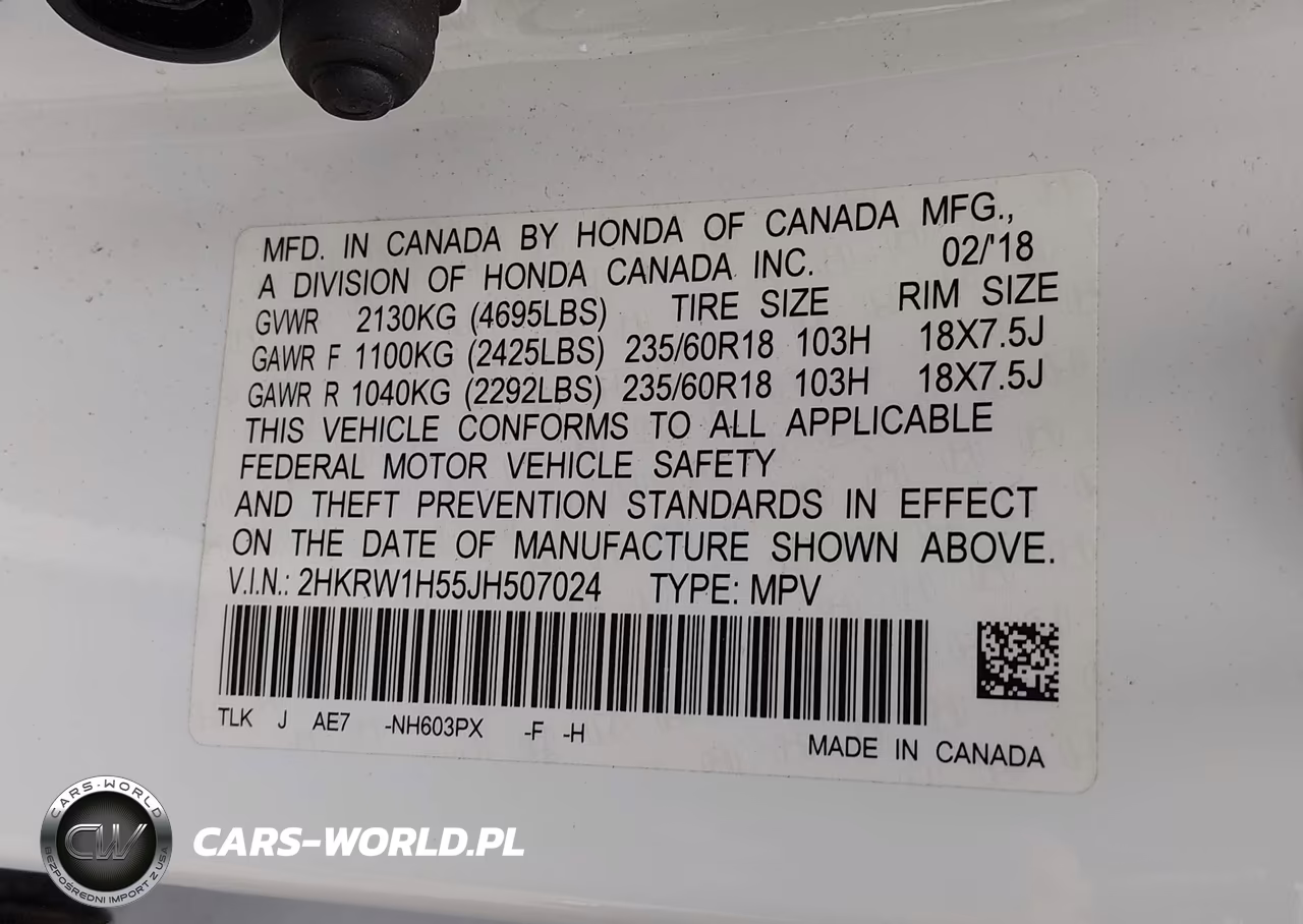 2018 Honda Cr-V Ex VIN:2HKRW1H55JH507024 - 9