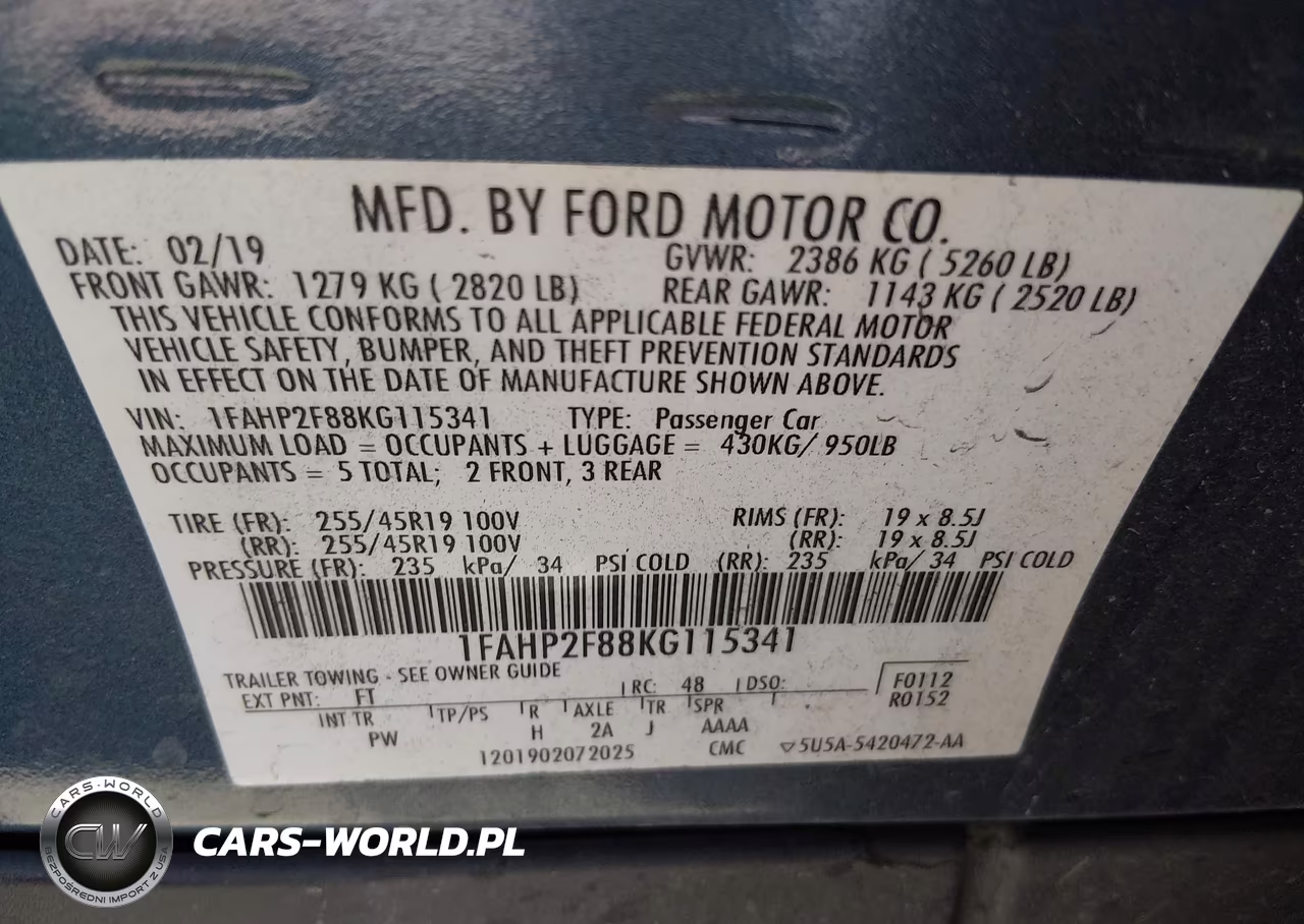 2019 Ford Taurus Limited VIN:1FAHP2F88KG115341 - 9