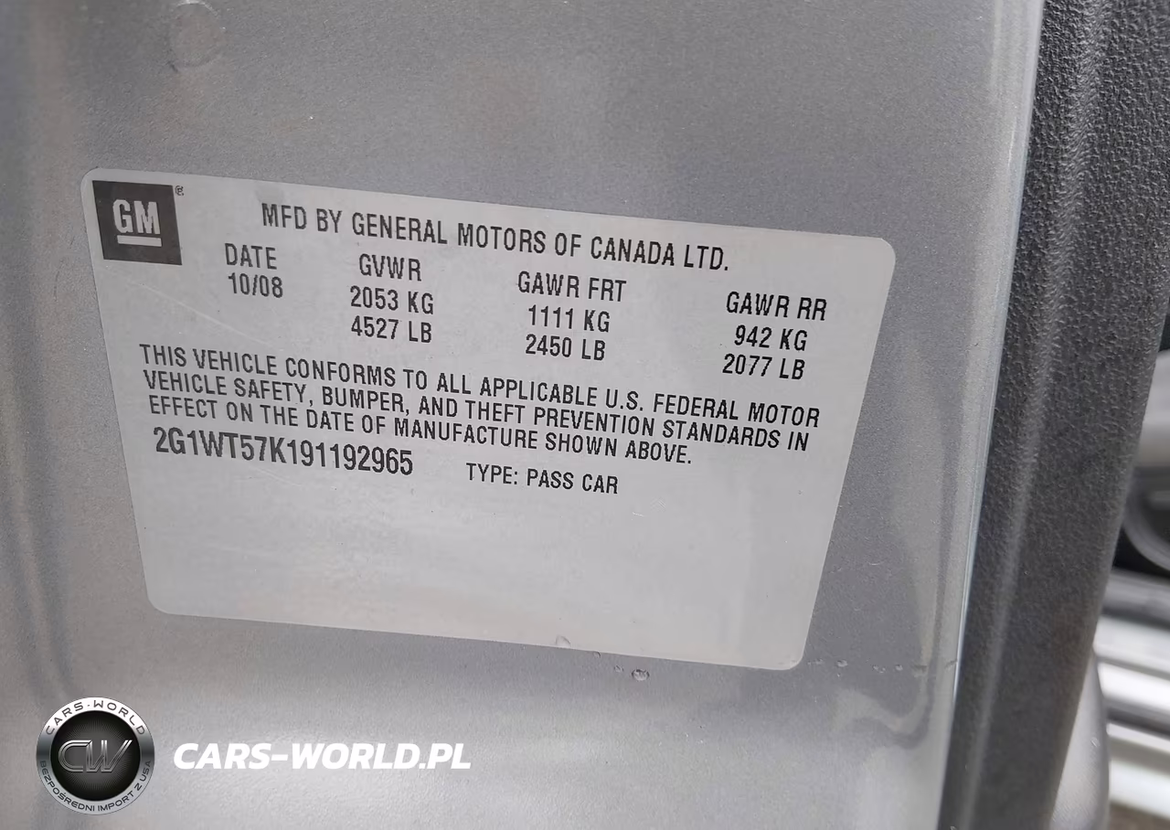 2009 Chevrolet Impala 3.5L Lt VIN:2G1WT57K191192965 - 9