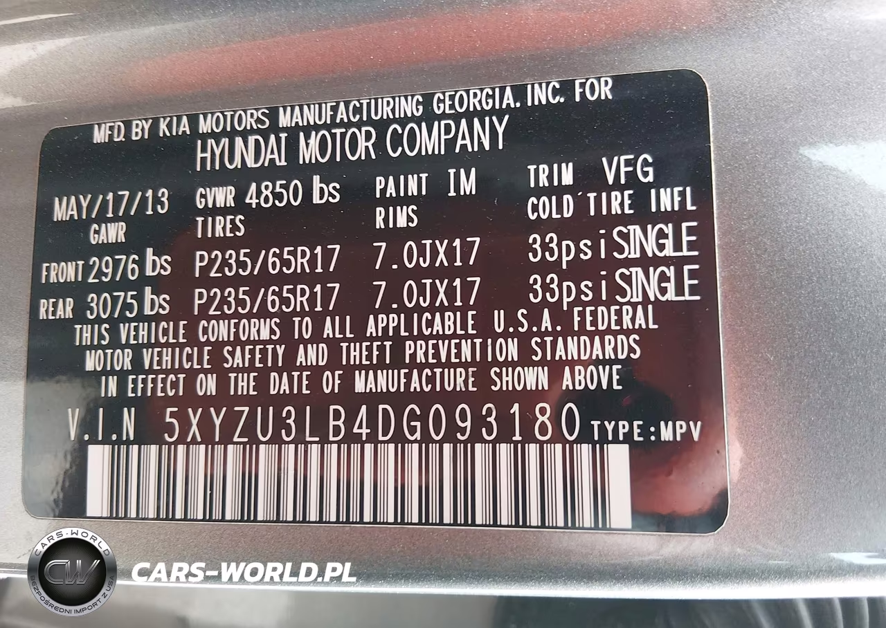 2013 Hyundai Santa Fe Sport VIN:5XYZU3LB4DG093180 - 9