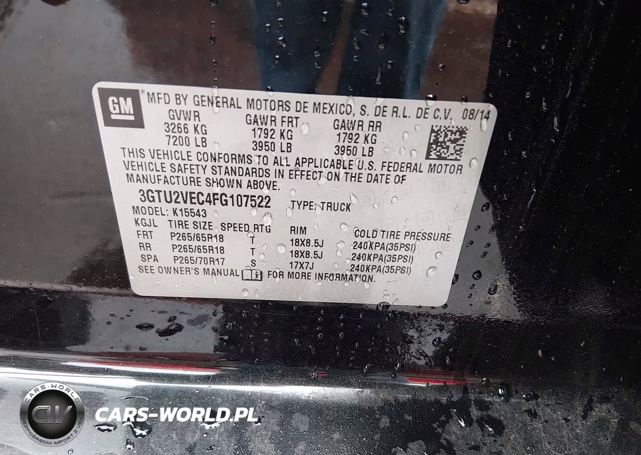 2015 GMC Sierra 1500 Slt VIN:3GTU2VEC4FG107522 - 9