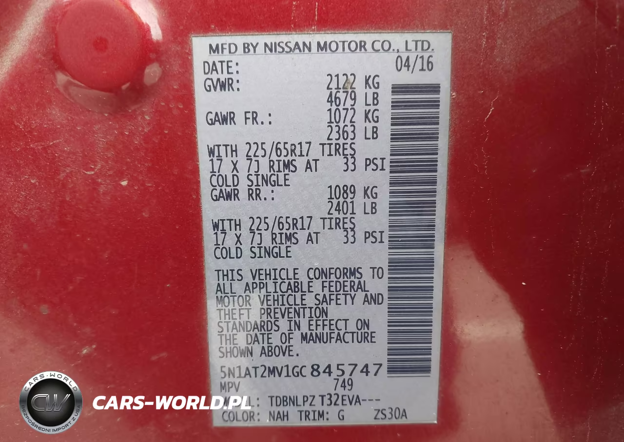 2016 Nissan Rogue S VIN:5N1AT2MV1GC845747 - 9