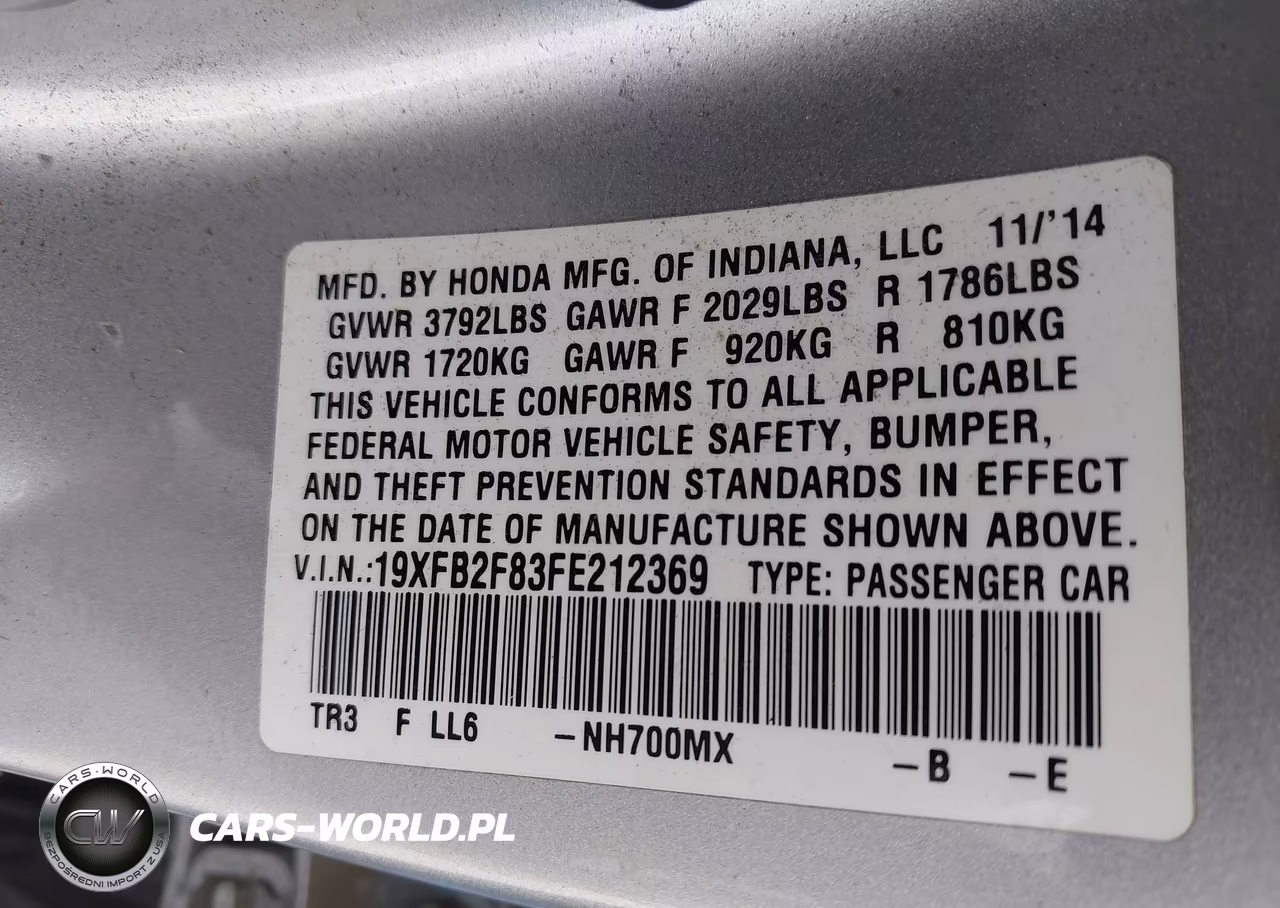 2015 Honda Civic Ex VIN:19XFB2F83FE212369 - 9