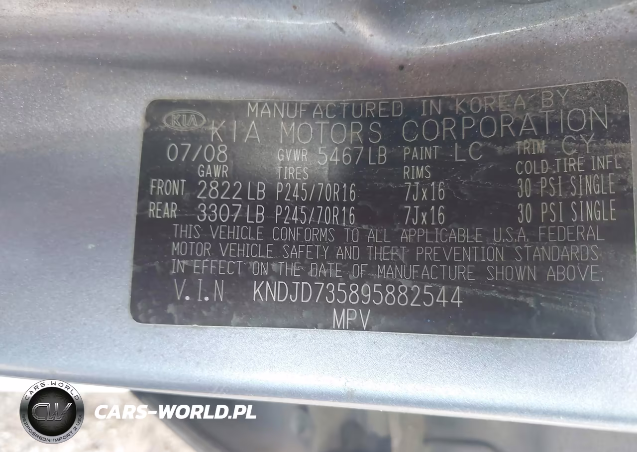 2009 Kia Sorento Lx Base VIN:KNDJD735895882544 - 9